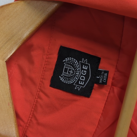 EDGE Women's Electric Orange Drape Front Crop Blazer Jacket - Picture 2 of 4